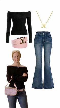 #meangirls #reginageorge #outfit #y2k Georgina George, Mean Girls Regina Outfit, Outfit Mean Girls, Mean Girls Outfits Inspo, Halloween Costume Jeans, Outfit Regina George, Georgina Outfits, Mean Girls Fits, 2001 Outfit