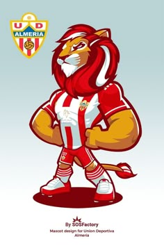 a cartoon lion is standing with his hands on his hips