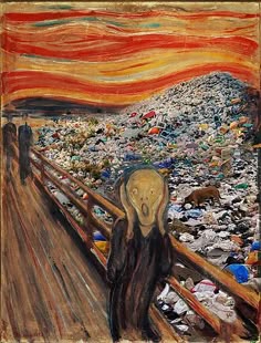 an image of a painting that looks like it has been made to look like the scream
