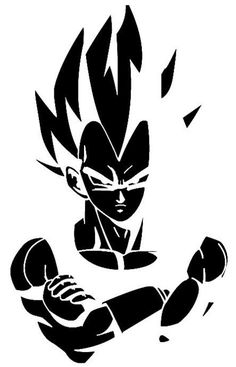 a black and white drawing of gohan from dragon ball