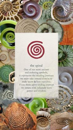an abstract photo with the words, one of the spirals and other things in it