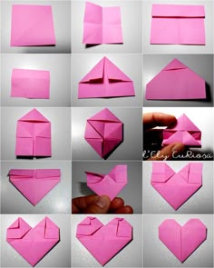 step by step instructions on how to make origami hearts for valentine's day