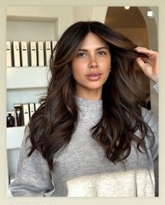 Dark Brown Hair With Medium Brown Balayage, Ombre Hair Chocolate Brown, Face Frame Dark Hair, Balayage In Dark Brown Hair, Rich Dark Chocolate Hair, Balayage Hair Brunette Curtain Bangs, Dark Hair Chocolate Highlights, Highlight Balayage Dark Hair, Chocolate Brown Hair With Brown Highlights