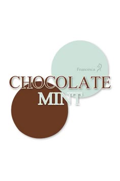 chocolate mint logo with the word chocolate mint on it and two circles in the background