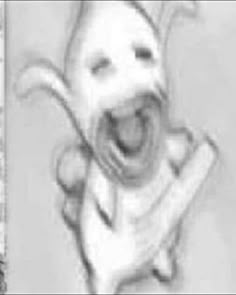 a black and white photo of a laughing cat with its mouth open, next to an image of a smiling cat