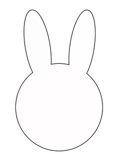 an outline of a bunny's head on a white background