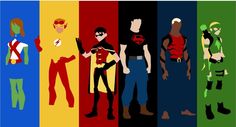 an image of superheros in different colors