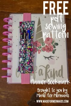 a bookmark with the title free sewing pattern