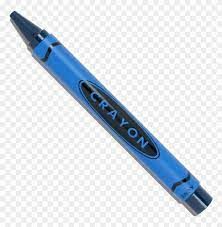 a blue crayon pen with the word crayon on it's side