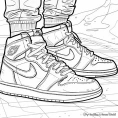 a drawing of a pair of sneakers