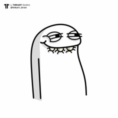 a cartoon character with eyes, nose and mouth