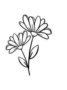 a flower that is drawn in black and white