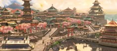 Age Of Empires 2 Town Center Design, Conan Exiles Japanese Building, Age Of Empires 2 Architecture, Ancient Japanese Cityscape, Conan Exiles Japanese Palace Build, Age Of Empires 3 Map, Fantasy Asian Temple Landscape, Historical Japanese Cityscape, Ancient Chinese Temple Complex