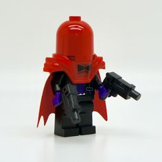 Lego Red Hood, Lego Custom Red Hood, Lego Batman Red Hood, Red Batman Lego, Lego Joker Minifigure, Lego Minifigures With Red Helmets, Lego Dark Red, Lego Batman And Robin Minifigures, Lego Dc Custom Minifigures