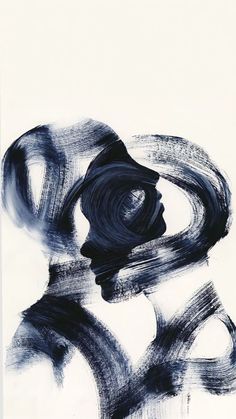 a black and white drawing of a woman's face