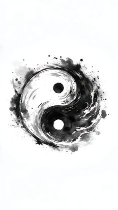 the yin symbol is painted in black and white