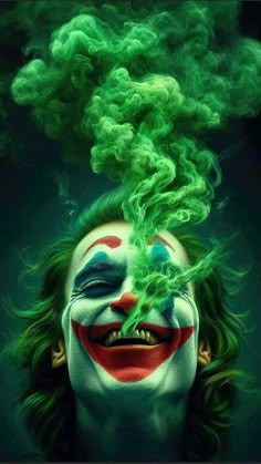 Wallpaper Smart Watch, Joker Laughing Gas, Joker Green, The Joker Green, Smart Watch Hd Wallpaper, Joker Burning Money, Joker Pipe, Joker On Fire, Cool Joker Images