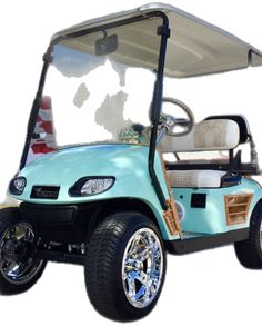 Aqua Blue Golf Cart