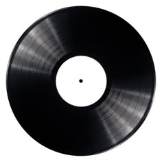 a black record on a white background with clippings to the side and bottom