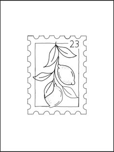 a stamp with some fruit on it