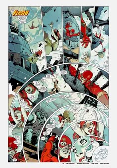 an image of a comic page with red and white characters