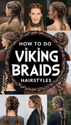 How To Viking Braid Your Own Hair, How To Do Viking Braids Hairstyles, Braids For Thick Hair, Viking Braiding, How To Do Viking Hair, How To Viking Braids, How To Do A Viking Braid, How To Make Viking Braids, How To Do Viking Braids