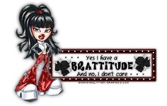 a cartoon character holding a sign that says, yes i have a brattitude and you don't care