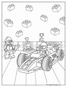 Lego Formula One Car Coloring Pages Templates
