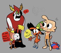 an image of cartoon characters talking to each other