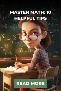 a cartoon character sitting at a desk with a pencil in his hand