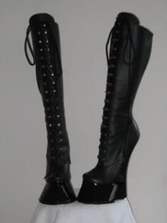 Photobucket High Heel Hoof Boots, Black Knee High Hoof Boots, Hoof Boots For Sale, Horse Hoof Boots, Hoove Shoes, Hooves Shoes, Black Hoof Shoes, Hooves Boots, Hoof Boots