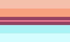 an orange, pink and blue striped wallpaper with horizontal lines on the bottom half