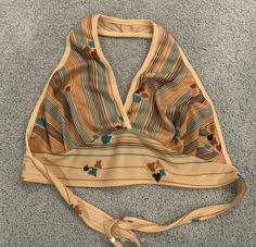 Hippie Swimsuit, Vintage Halter Top For Spring, Retro 70s Swimsuits, Vintage Summer Halter Top For Beach, Hippie Fitted Patchwork Tops, Vintage Patchwork Swimsuit, 70s Halter Neck Top, Fitted Hippie Halter Top, Vintage Summer Beach Halter Top