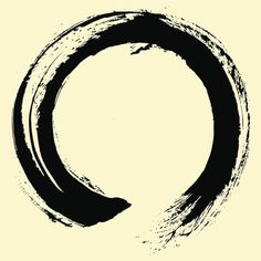 a black circle painted with brush on a white background