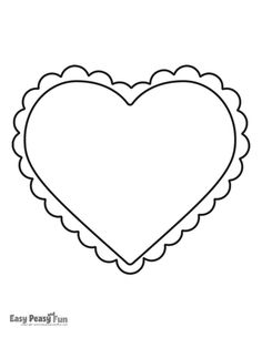 a heart shaped frame with scalloped edges