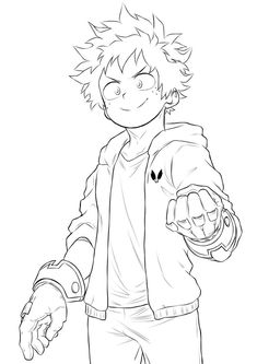 a drawing of a young man with his hand in the air and pointing at something