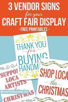 three free printable christmas signs for your craft fair display