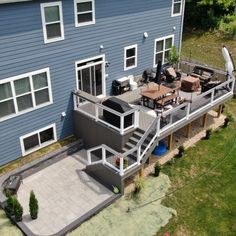 Silver Maple TimberTech Deck & Belgard Rustic Slab Patio in South Elgin, IL