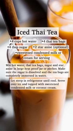 iced thai tea with instructions on how to make it