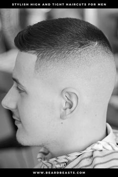 Looking for a fresh, sharp look? High and tight haircuts are the perfect solution for men who want style without the fuss. Our guide dives into the top trends, tips, and variations of this classic men's short haircut. Click now to explore how you can easily elevate your style with a high and tight cut that's both modern and timeless! Medium High And Tight Haircut, Mens Faded Buzzcut, High Skin Fade Buzzcut Men, Long Buzzcut Men Fade, Long Buzz Cut Men Taper, Clean Buzzcut Men, Short High And Tight Haircut, Mens Buzz Cut Longer On Top, Types Of Buzzcuts Men Haircuts