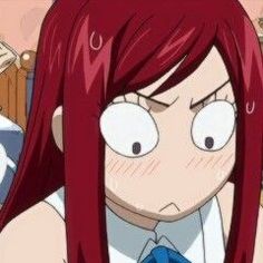 an anime character with red hair and white shirt