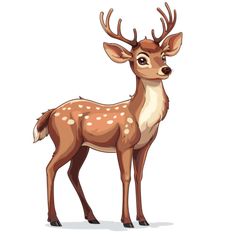 a deer standing in front of a white background