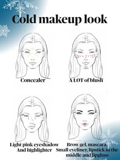 Makeup Looks For Winter, Cold Face Makeup, Cold Look Makeup, Cute Winter Makeup Looks, Soft Winter Makeup Looks, January Makeup Looks, Light Winter Makeup, School Outfits Winter Cold, Winter Make Up Looks Natural