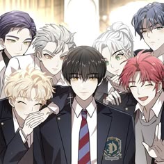 a group of young men standing next to each other