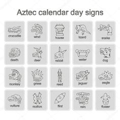 a calendar with twelve zodiac signs in black and white