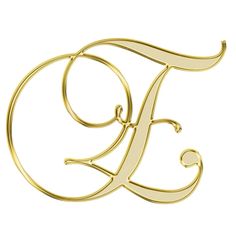 the letter e is made out of gold plated metal and has an elegant design