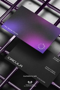 the business card is designed to look like it has been placed on top of some metal bars