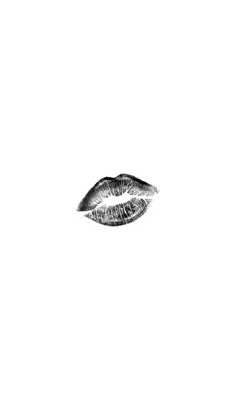 a black and white photo of two lips