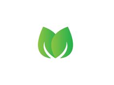 a green leaf logo on a white background