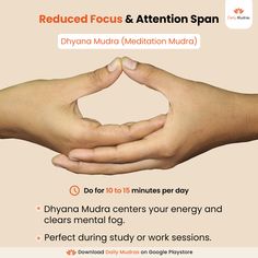 #dailymudras #mudras #dhyanamudra #yogatime #focus #meditationmudra # Pranayama Yoga, Yoga Hands, Yoga Facts, Yoga Breathing, Yoga Times, Just Happy Quotes, Attention Span, Energy Flow, Reflexology